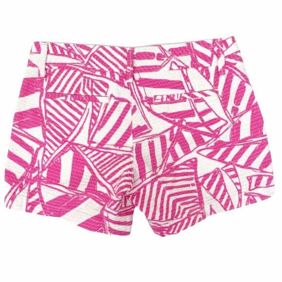 Lilly Pulitzer Pink The Callahan Flat Front Shorts Sz 00 - Picture 2 of 6